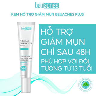  Acne Care Kem giảm mụn nhanh 24h BEUACNES PLUS mụn trứng cá chiết xuất rau má hỗ trợ mờ thâm mụn 15g 