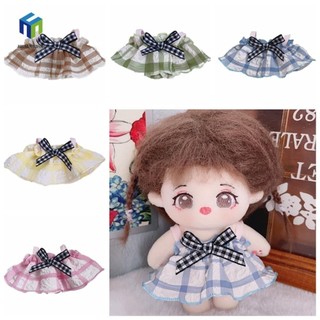 Healmeyou Quần áo búp bê Cotton, Váy búp bê Cotton treo mùa hè 10cm, Trang phục đồ chơi Váy kẻ sọc Mini dễ thương Đồ chơi sang trọng Quần áo trẻ em Quà tặng