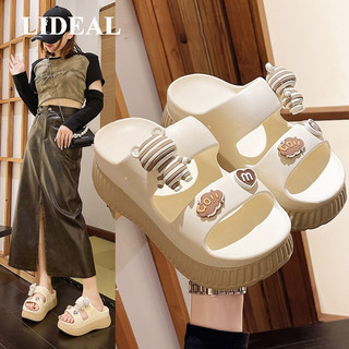 Huaqoo dép sandal nữ dép nữ dép bánh mì nữ đế cao Chống Trượt Thời trang Êm ái Chất liệu tốt Hợp thời FYT244062C 14Z240403