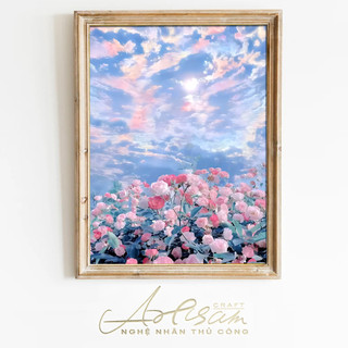  Tranh sơn dầu kỹ thuật số, khổ 40x50cm,Biển hoa mộng mơ B