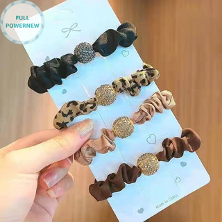 Fullpowernew Nhiều Màu Sắc Tóc Scrunchies Caramel Nơ Màu Gấu Hạt Hoa Dây Tóc vn