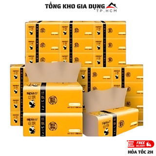 Bịch 10 Gói Khăn Giấy Ăn Gấu Trúc Sipiao Siêu Dai, Mềm Mịn Tiện Lợi Không Chất Tẩy Trắng.