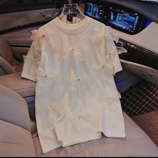 Áo thun ctk gắn bản to from thụng Nhung Menswear Cổ Tròn Unisex