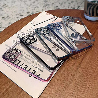 Ốp điện thoại TPU mạ có ống kính tích hợp cho IPhone 15 14 13 12 11 Pro Max 7 8 Plus SE XR X XS Max