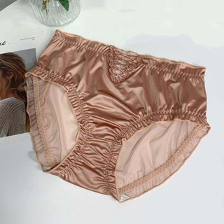 Poter LIMIT Quần Lót Lụa Satin Giữa Eo Màu Trơn Nữ