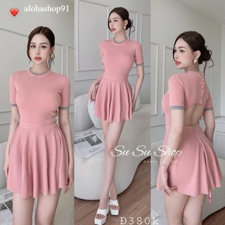 Đầm dáng ngắn tay xoè nhẹ thun tăm hở lưng viền màu về 4 màu như hình , chất gân tăm co dãn dày đẹp alohashop91