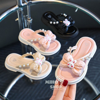 MIHOSHOP Dép quai ngang nơ gắn thỏ đính hạt quai chéo siêu xinh cho bé
