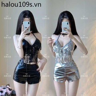Bar ds Trang phục biểu diễn Phong cách mới Châu Âu Mỹ Hàn Quốc Dance Girl Nhóm sang trọng Sequined Thời trang Sling dj Bộ đồ sân khấu nữ