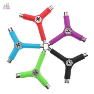 Jesjeliu Ổ cắm tuốc nơ vít chuyên nghiệp Con lăn đa chức năng Skateboard Dụng cụ sửa chữa ván trượt Cờ lê hạng nặng Điều chỉnh Y-tool