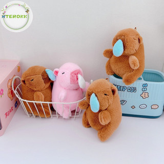Terokk Dễ Thương Sang Trọng Capybara Với Co Giãn Mũi Mucus Móc Khóa Mềm Lông Tơ Đồ Chơi Nhồi Bông Động Vật Búp Bê Móc Khóa Quà Tặng VN