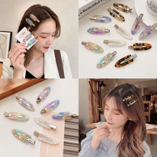 Haimeikang 2 Cái / bộ Mới Đơn Giản Thả Hình Liền Mạch Kẹp Tóc Cô Gái Ngọt Ngào Gradient Bên Viền Kẹp Đơn Giản Gãy Tóc Phụ Kiện Tóc