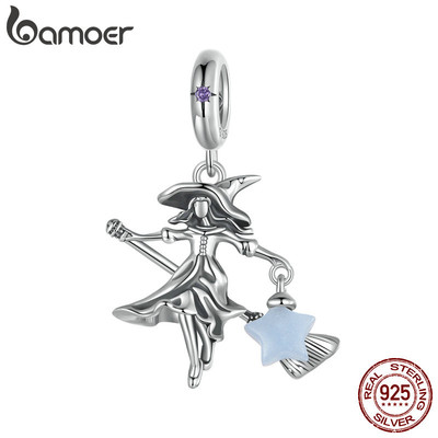 Bamoer 925 Sterling Sliver Charm Dạ Quang Elf Phù Thủy Mặt Dây Chuyền Phụ Kiện Cho Vòng Tay