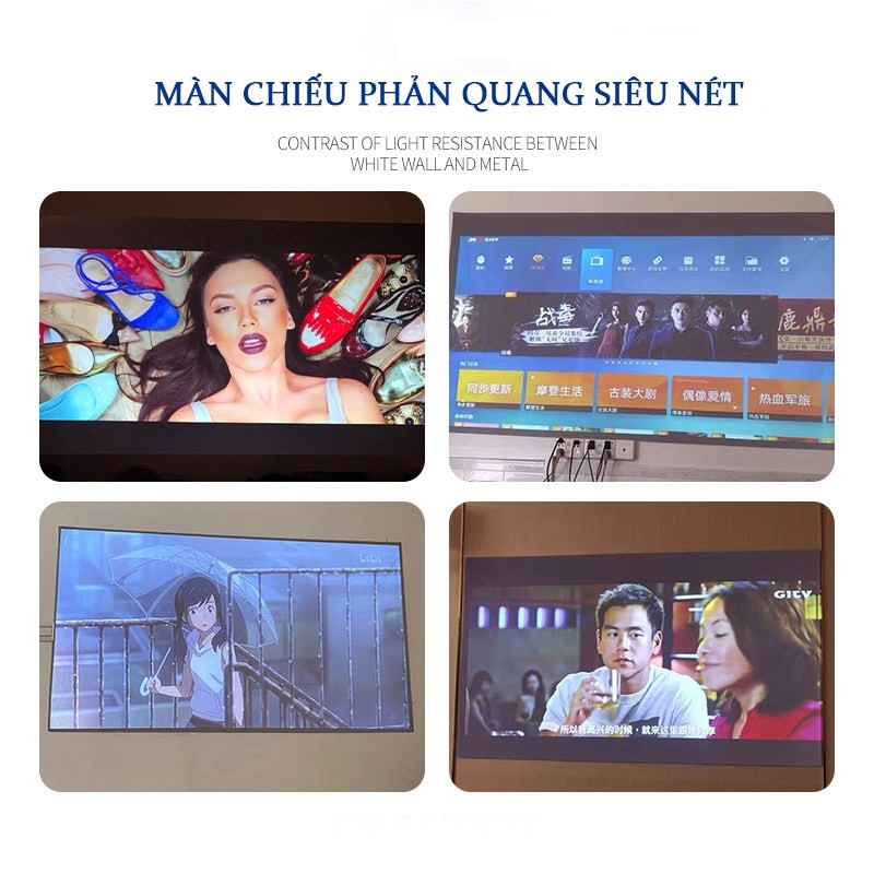Màn Chiếu Treo Tường 100 inch Màn Chiếu Phản Quang Gấp Gọn, Tăng Độ Sáng, Tương Phản | BigBuy360 - bigbuy360.vn