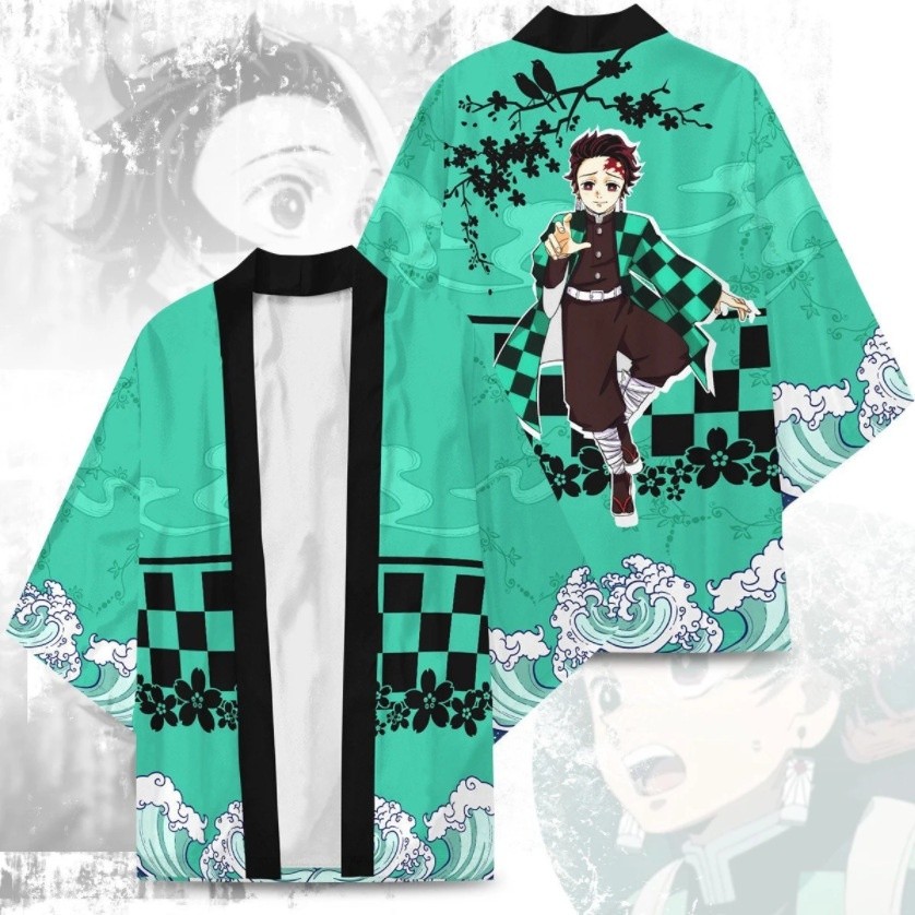 Anime Kimetsu no Yaiba COSPLAY Kimono Zenitsu Tanjirou Cosplay Haori Cardigan Áo Thường Ngày