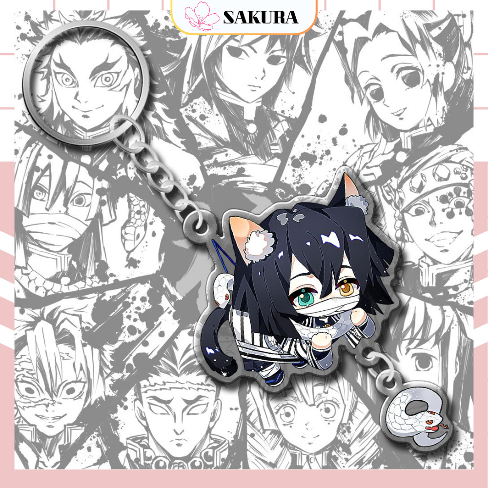 Móc khóa Obanai Chibi, Kimetsu No Yaiba Anime Manga, Quà Tặng Cho Cặp Đôi Bạn Bè Gia Đình
