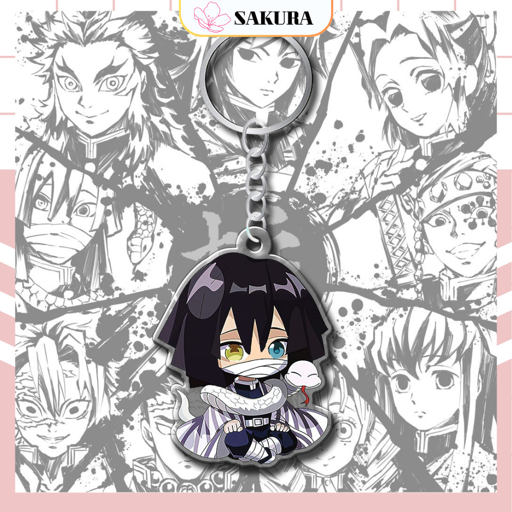 Móc khóa Iguro Obanai Chibi, Kimetsu No Yaiba Anime Manga, Quà Tặng Cho Cặp Đôi Bạn Bè Gia Đình