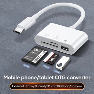 Bộ Chuyển Đổi 3 Trong 1 Loại C TF SD Đầu Đọc Thẻ Nhớ OTG USB C USB2.0 Đầu Nối Thẻ Cho Samsung Xiaomi Macbook USB Loại C Adapter