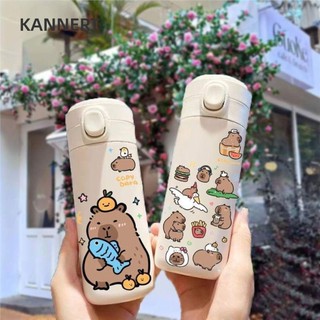 Bình nước cách nhiệt EUTUS Capybara, Cốc giữ nhiệt học sinh bằng thép không gỉ hoạt hình, Chai cách nhiệt du lịch dung tích lớn 420ML ngoài trời