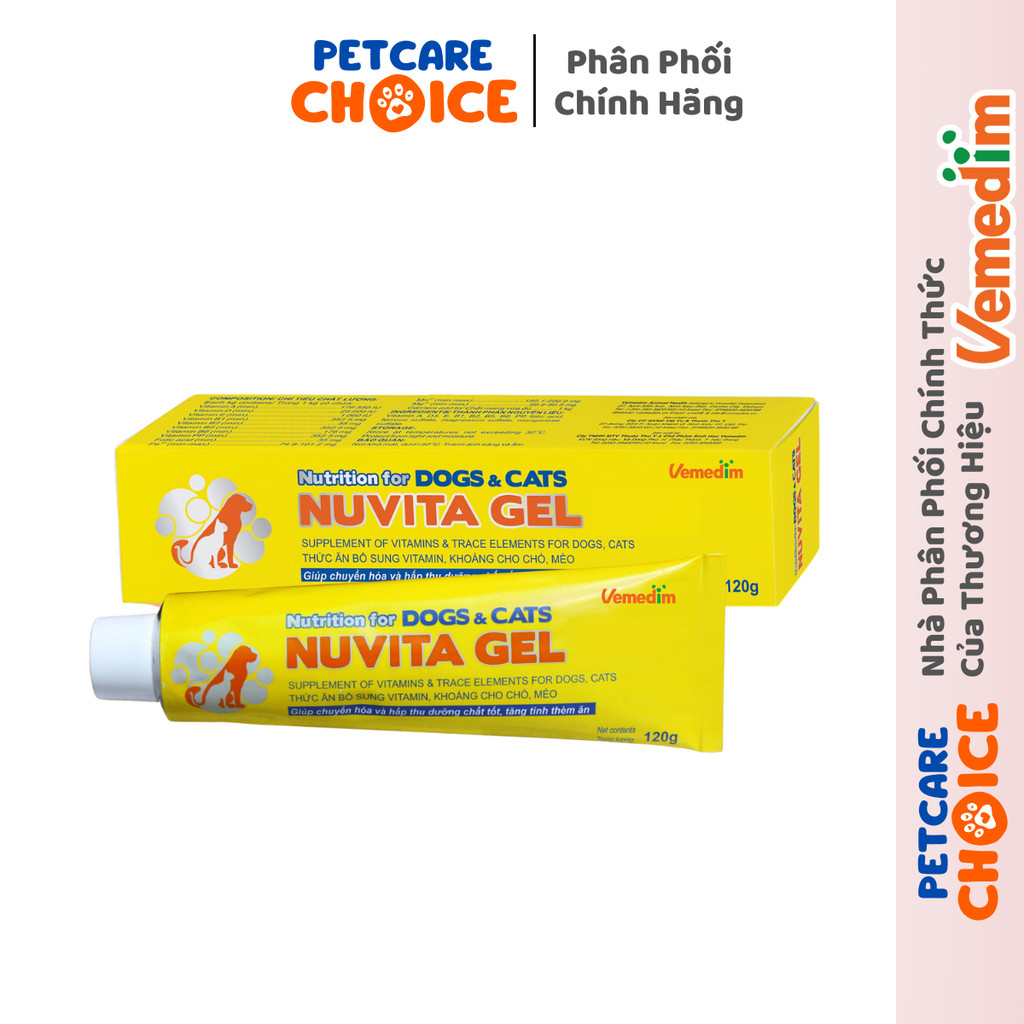 Nuvita Gel Vemedim - Gel Dinh Dưỡng Bổ Sung Vitamin, Khoáng Cho Chó Mèo - Tuýp 120g