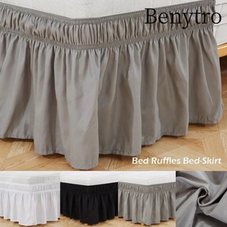 Váy ngủ, Đồ trang trí bên giường bằng vải Polyester Ruffles, Mềm mại có thể tháo rời Màu trơn Co Giãn Giường Váy bên Phòng ngủ