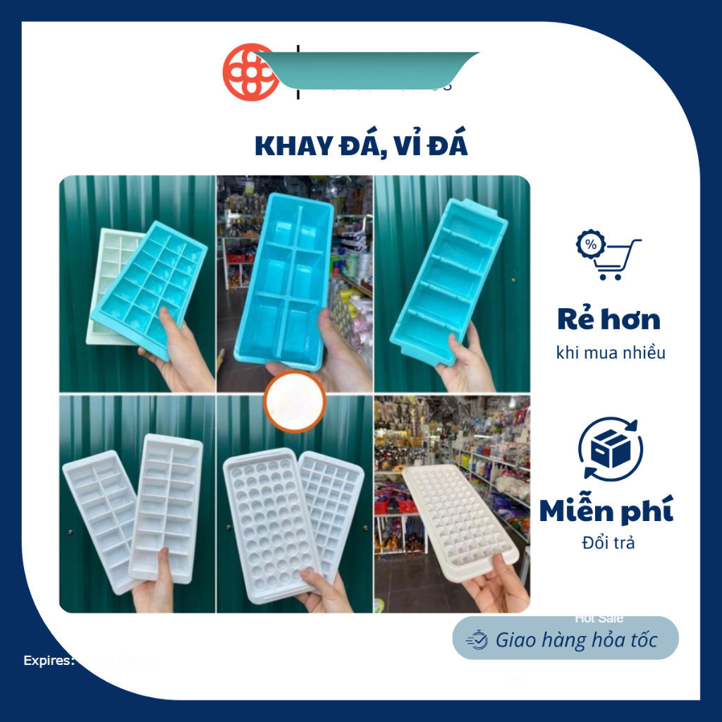 Khay đá, vỉ đá VIỆT NHẬT 5 viên, 6 viên, 14 viên, 18 viên, 50 viên, 78 viên