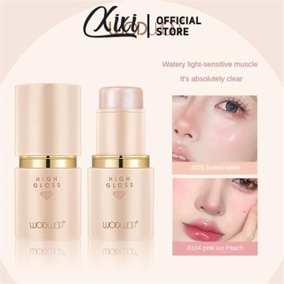 Wodwod Luster High Gloss Stick Highlighter Blush Water Light Shimmer Chống thấm nước Mặt đường viền Illuminator Brighten Contour Rouge Lip Cheek Tint Pigment Cosmetics