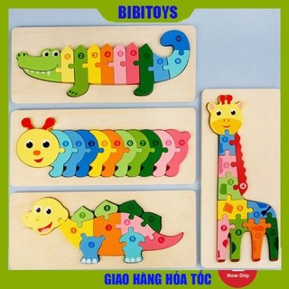 Đồ chơi tranh ghép nối 10 số - ghép tưng ứng số 1-10 cho bé 30x12,8 Cm