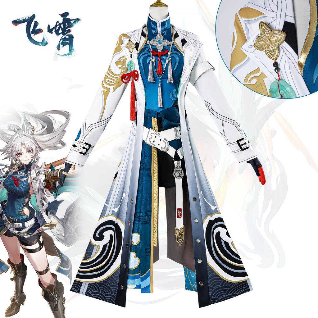 [Sẵn Sàng] WUDU FeiXiao Cos Honkai Star Rail The Merlin 's Claw Saran Fei Xiao Cosplay Trang Phục Tr