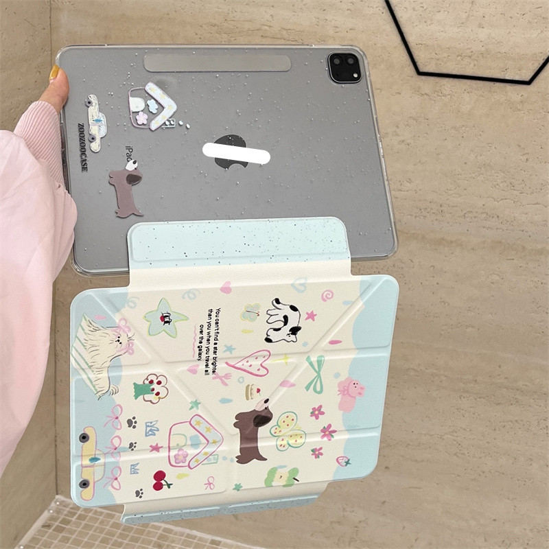 INS Funny Graffiti House Dog 3 + Y Ốp từ tính cho IPad10.2 Shell Ipad10th 5th Gen11 A16 Cover Mini6 