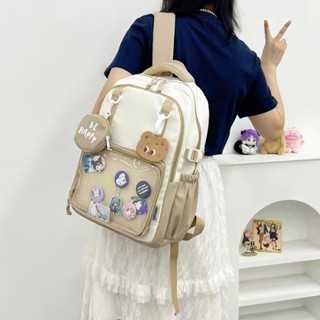 Balo nữ đi học thời trang hàn nhựa trong suốt kèm phụ kiện siêu xinh nhiều ngăn đựng U6688