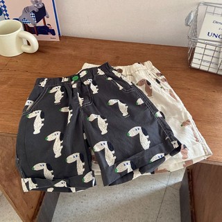 Chó con Hàn Quốc ~ Quần Cotton hoạt hình đầy đủ in hình bé trai và bé gái Quần Cotton mỏng năm điểm