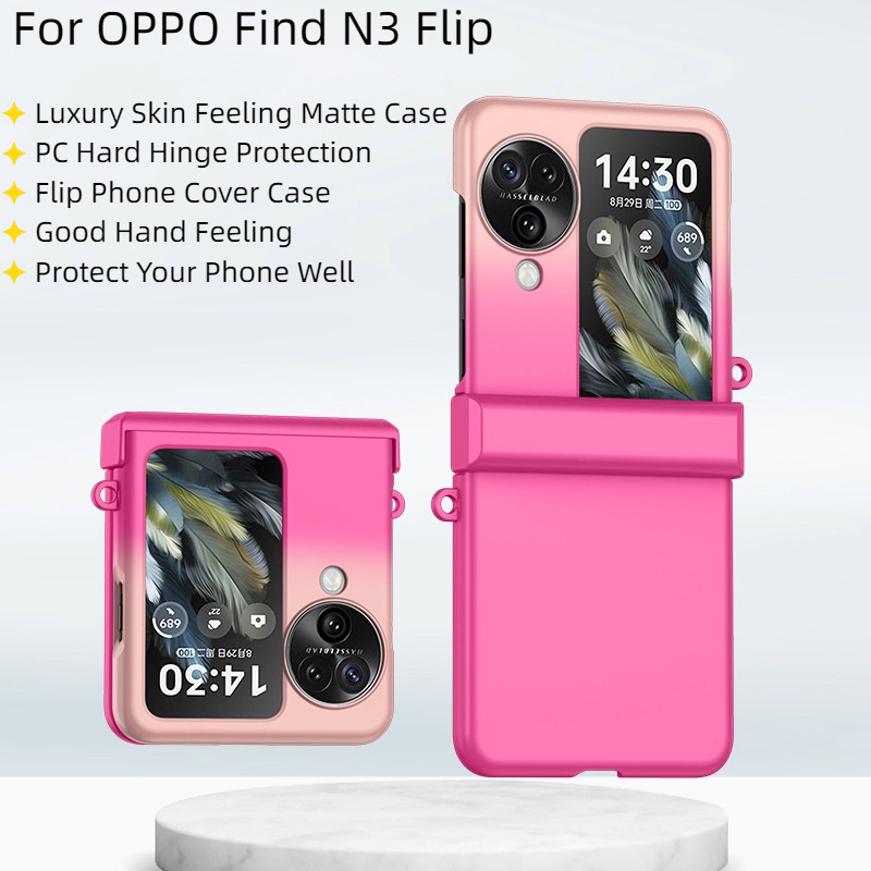 Dành Cho OPPO Find N2 Flip N3Flip N3 Flip Case Sang Trọng Cảm Giác Da Mờ PC Bản Lề Bảo Vệ Cứng Flip 