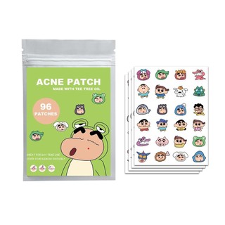 96 Chiếc Hoạt Hình Họa Tiết Crayon Xiao Xin Mụn Miếng Dán Crayon Xiao Xin PE Mẫu Bao Da Mụn Dán Nhiều Màu Sắc Mụn Miếng Dán