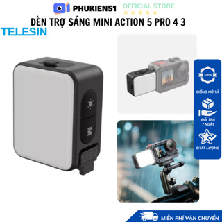 Đèn Telesin tích hợp ngàm DJI Osmo Action 5 Pro 4 3 trợ sáng hỗ trợ quay vlog