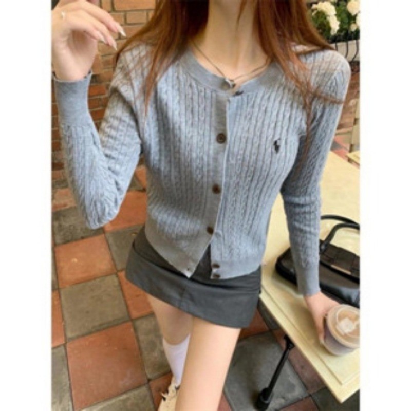 Áo len dệt kim tay dài thêu ngựa phong cách Hàn Quốc, họa tiết xoắn dây - cổ tròn màu trơn mềm mại | BigBuy360 - bigbuy360.vn