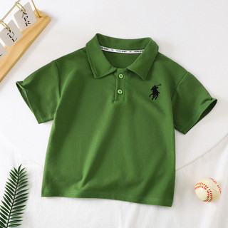 Áo Sơ Mi Polo Trẻ Em Tay Ngắn Mùa Hè Bé Trai Ve Áo Cotton Áo Thun Thêu Hàng Đầu