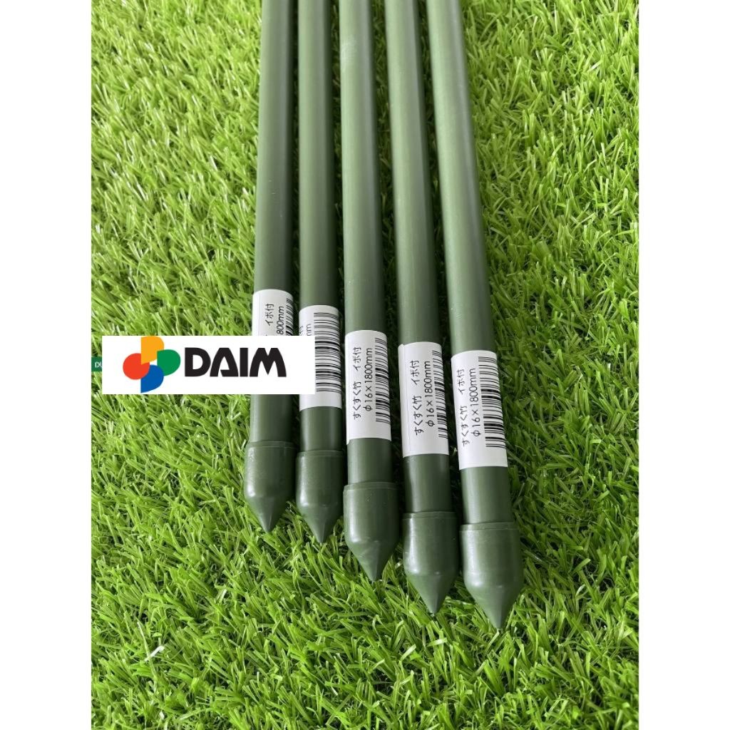 SET 5 Ống thép bọc nhựa Daim dài 180cm ,  làm giàn leo, ống thép bọc nhựa Daim, cọc cắm bọc nhựa
