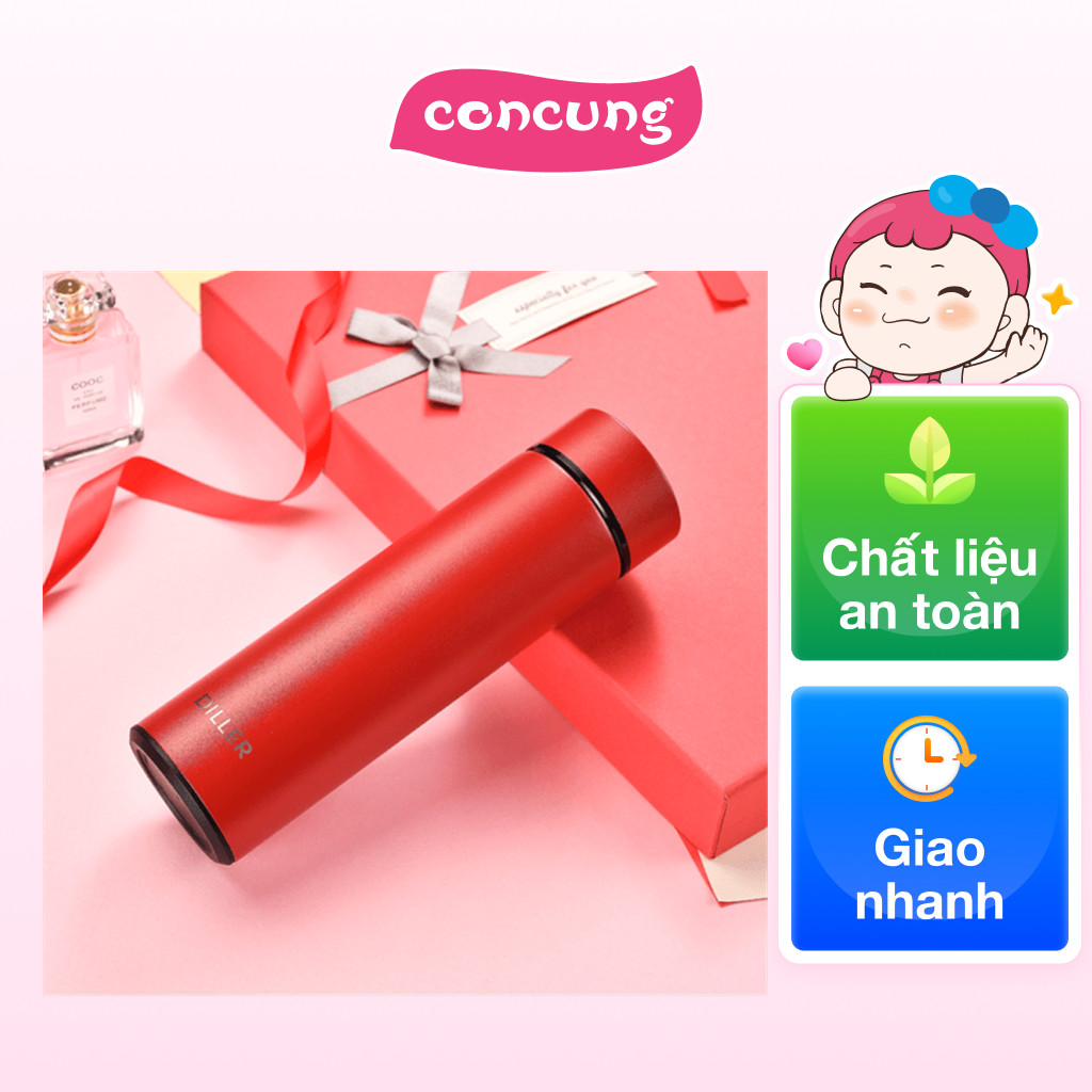 Bình giữ nhiệt Diller 450ml (double 304ss, đỏ)