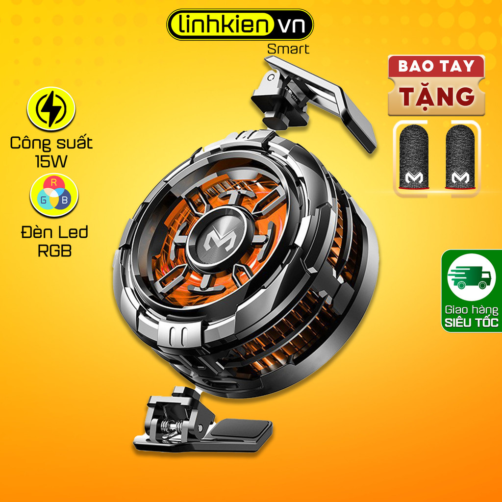 Quạt tản nhiệt sò lạnh CX08 Pro chuyên game PUBG FF làm lạnh siêu nhanh ổn định chống ồn có led RGB