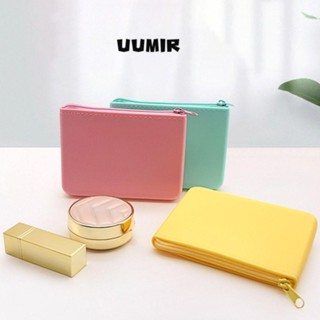 UUMIR Ví hình chữ nhật, Ví đựng tiền xu tiết kiệm không gian đa chức năng, Túi đựng mỹ phẩm chống nước có dây kéo bằng silicon di động dành cho nữ