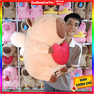 Gấu Bông Capybara nâu cánh tiên ôm tim