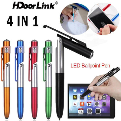 Hdoorlink 4in1 Gấp Bút Stylus Màn Hình Đa Năng Cảm Ứng Với Đèn LED Bút Bi