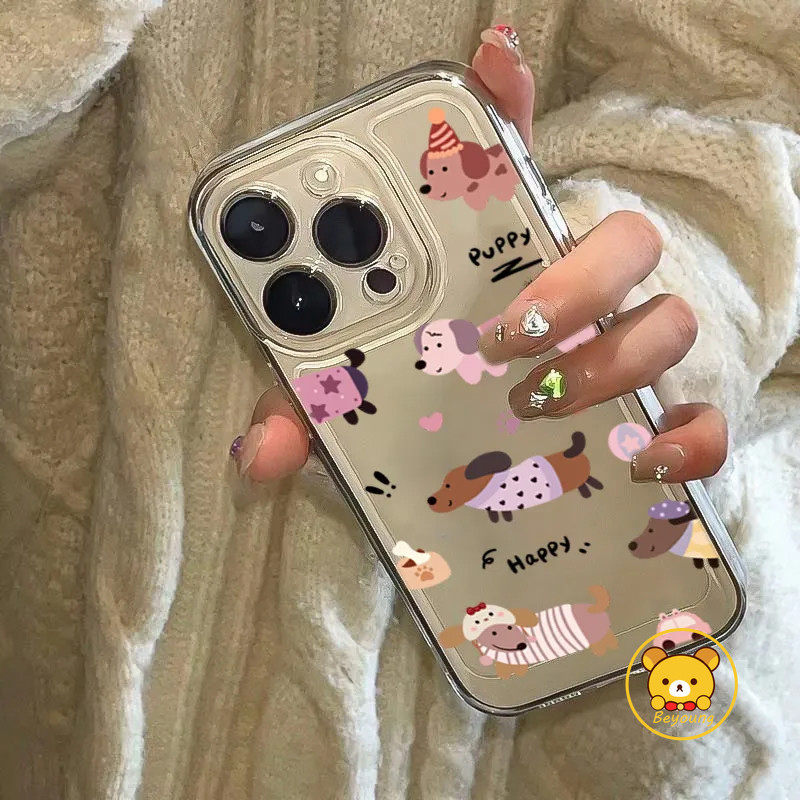 Happy Xúc Xích Chó Dachshund Ốp Lưng Điện Thoại Realme 12 12X 11 10 9 Pro Plus 11X 10T 9i 8 7 6 5 3 