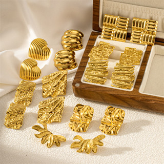 Bán chạy mặt dây chuyền hình học thời trang Bông tai vàng 18K mạ titan với thiết kế cá tính