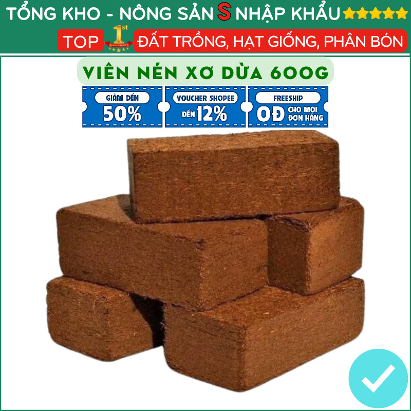 Đất Trồng Cây Viên Đất Nén Xơ Dừa Tiện Ích diệt khuẩn kháng sâu bệnh bổ sung vi sinh hữu cơ cho rau hoa củ quả hạt giống