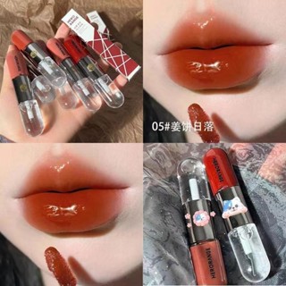 Herorange Thiết Kế Môi Hai Đầu Glaze Son Bóng Son Môi Plus Áo Mưa Đỏ Trà Sữa Quế Trong Suốt Gương Khỏa Thân Dudu Lip Cố Định Lâu Trôi Môi Dưỡng Ẩm Một Hiệu Ứng Đôi