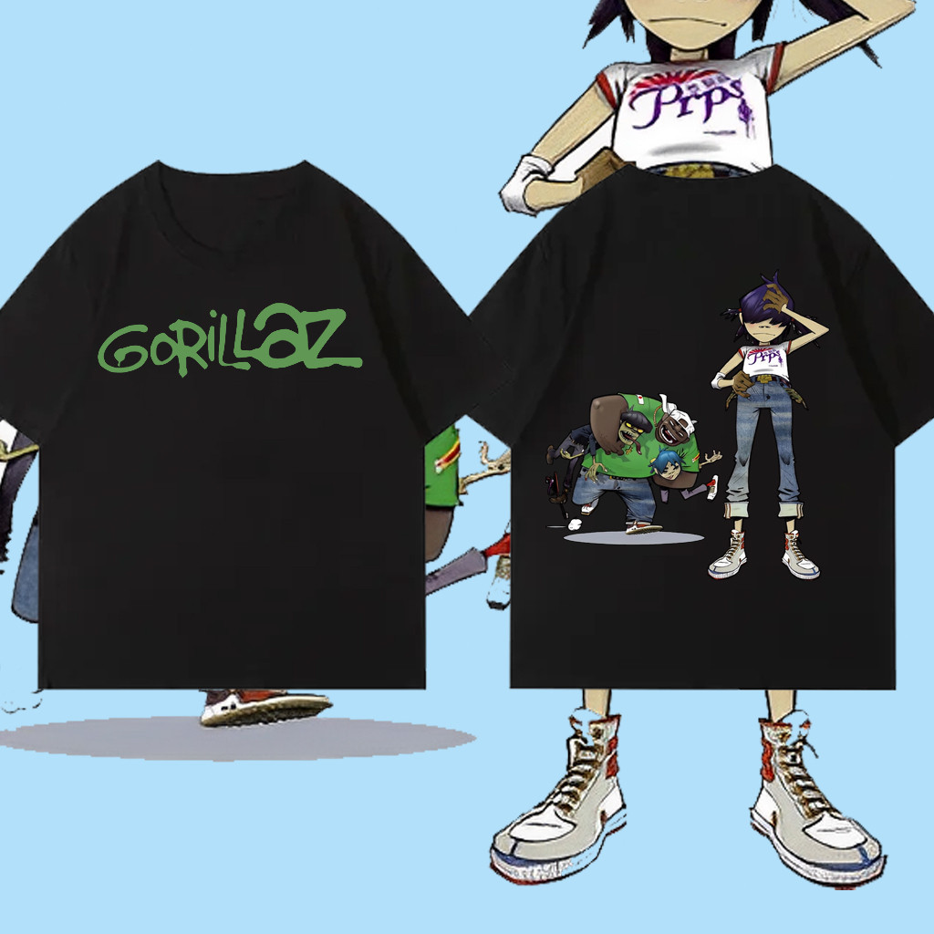 Áo thun Gorillaz Band đen trắng