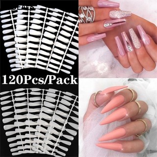 Bộ 120 Móng Tay Giả Bằng Acrylic Chuyên Dụng Cho Trang Trí Móng DIY