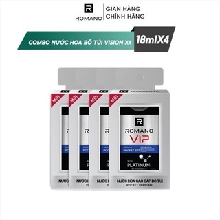Combo 4 chai Nước hoa bỏ túi Romano Vip Vision sang trọng cuốn hút 18ml/chai
