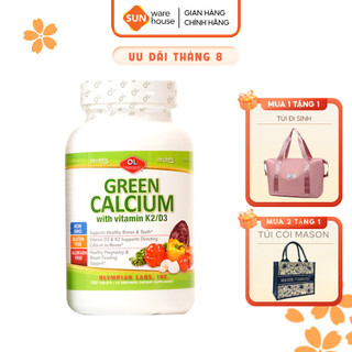 Viên Uống Bổ Sung Canxi Hữu Cơ Olympian Labs Green Calcium Cho Bà Bầu, Sau Sinh Và Trẻ Em, Giúp Xương Chắc Khỏe 100v/h